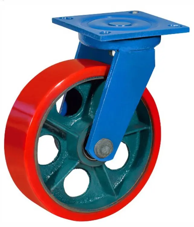 SHpo63 -Сверхбольшегрузное полиуретановое колесо 150 мм, 850 кг (площадка, поворотн., шарикоподш.)